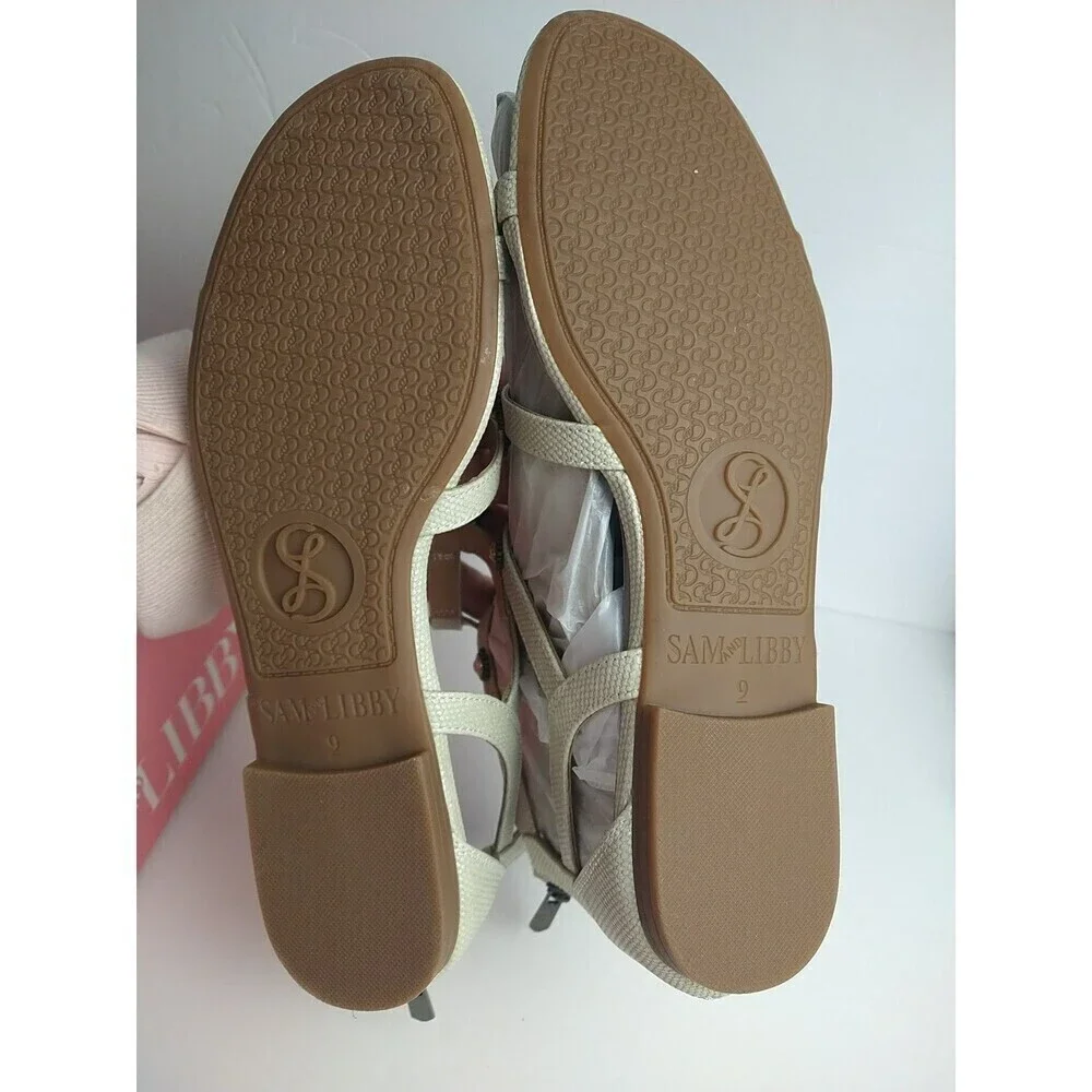 NWT Sam & Libby Rhonda Gladiator Sandal Soft Silver Size 9 Adjustable Strap